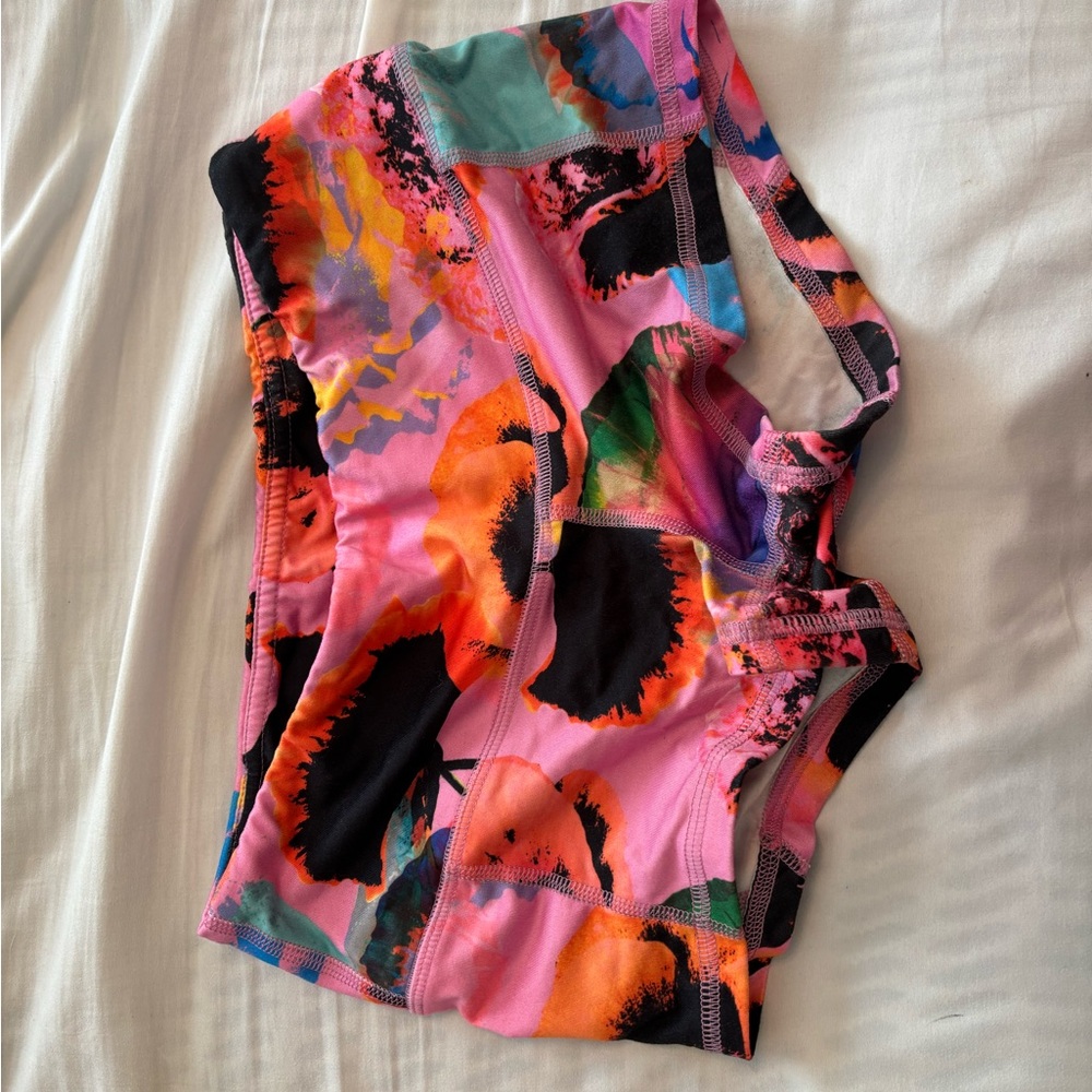 Fleo Women's Athletic Shorts in Pink Multi-Color Floral Print